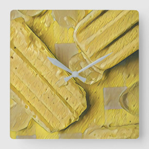 Reloj Cuadrado Yellow ice cream cone popsicle