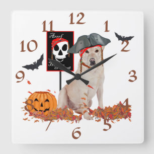 Reloj Cuadrado Yellow Labrador Retriever Halloween