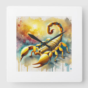 Reloj Cuadrado Yellow Scorpion 020924AREF119 - Watercolor