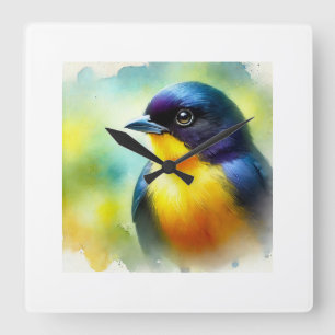 Reloj Cuadrado yellow throated euphonia 161024AREF135 - Watercolo