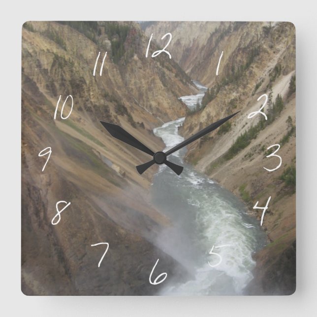 Reloj Cuadrado Yellowstone River (Anverso)