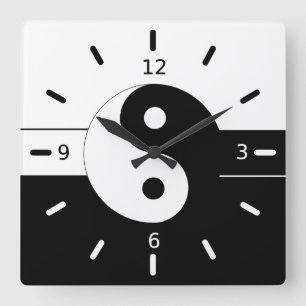 Reloj Cuadrado Yin yang