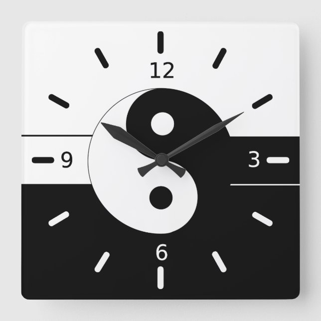 Reloj Cuadrado Yin yang (Anverso)