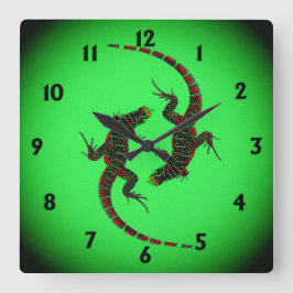 Reloj Cuadrado Yin Yang Lizards