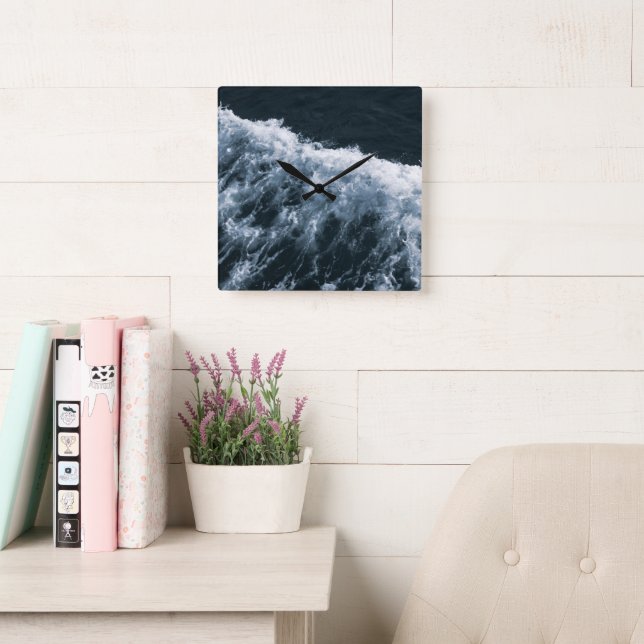 Reloj Cuadrado Yin Yang Ocean Glam 1 (Sala de lectura)