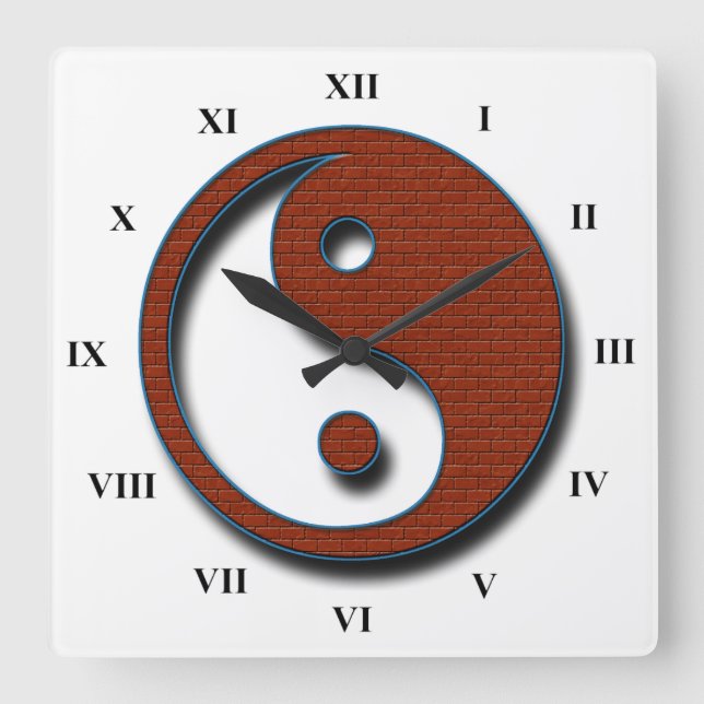 Reloj Cuadrado Yin Yang por Shirley Taylor (Anverso)