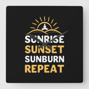 Reloj Cuadrado Yoga Lover Yoga Sunrise Sunset Sunburn Repeat