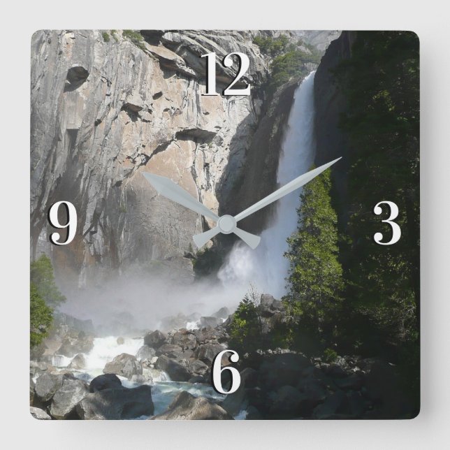 Reloj Cuadrado Yosemite Lower Falls from Yosemite National Park (Anverso)