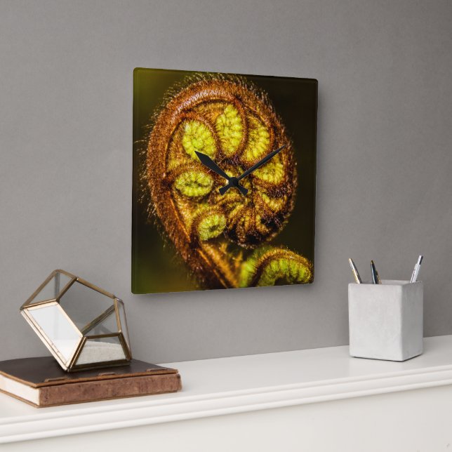 Reloj Cuadrado Young Fern Leaves (Oficina)