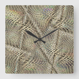 Reloj Cuadrado Yute abstracto con ligero lanzamiento de tono meta