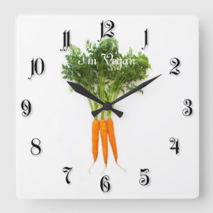 Reloj Cuadrado Zanahorias