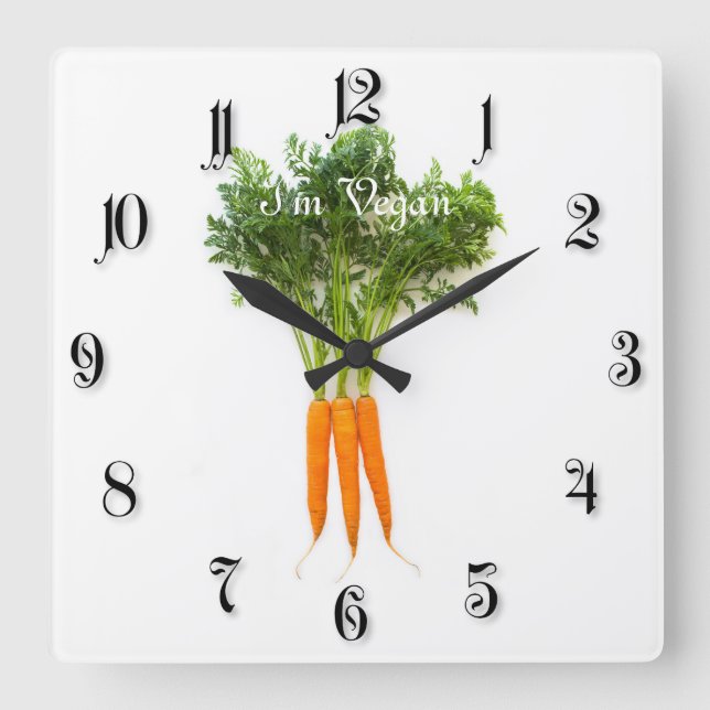 Reloj Cuadrado Zanahorias (Anverso)