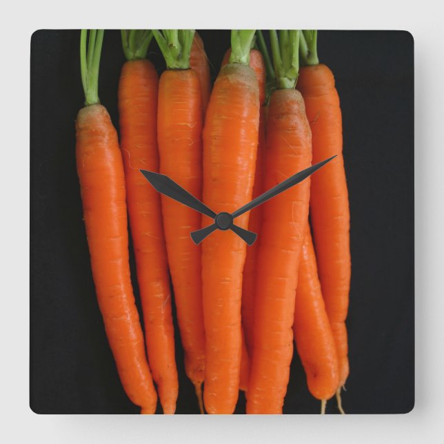 Reloj Cuadrado Zanahorias frescas (Anverso)