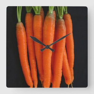 Reloj Cuadrado Zanahorias frescas