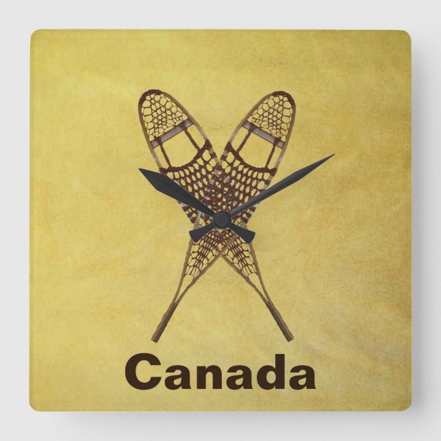 Reloj Cuadrado Zapatos de nieve (Anverso)