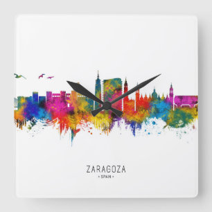 Reloj Cuadrado Zaragoza España horizonte