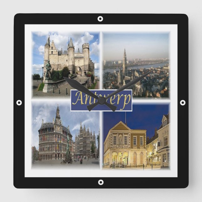Reloj Cuadrado zBE008 ANTWERP Bélgica, (Anverso)