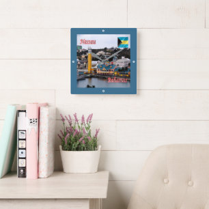 Reloj Cuadrado zBS009 NASSAU,Terminal de cruceros, Bahamas,