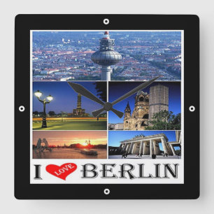 Reloj Cuadrado zDE020 BERLIN I LOVE Alemania,