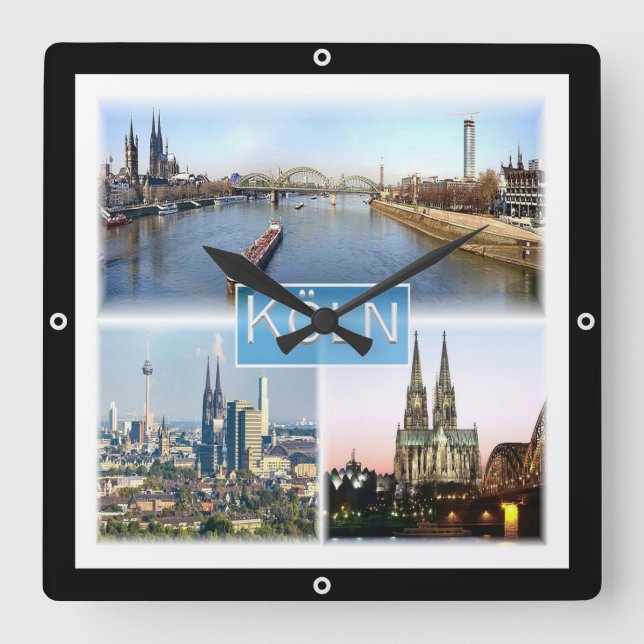 Reloj Cuadrado zDE025 COLOGNE KÖLN Alemania, Europa, (Anverso)