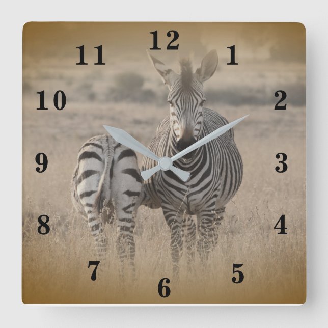 Reloj Cuadrado Zebra (Anverso)
