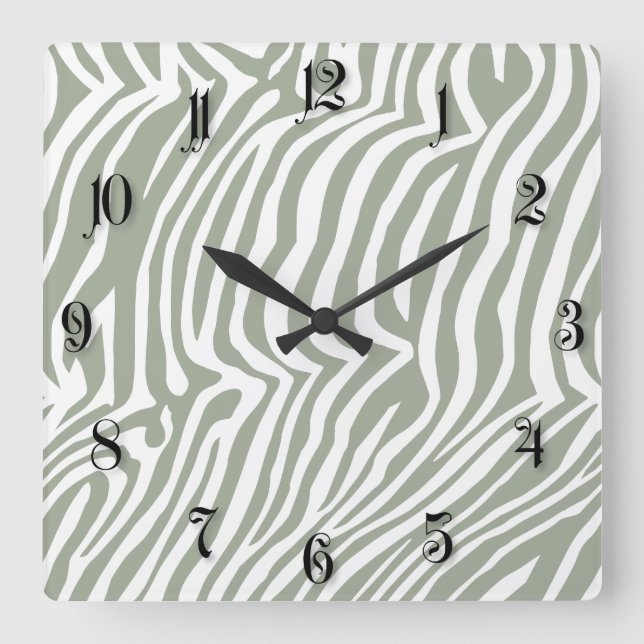 Reloj Cuadrado Zebra  skin pattern (Anverso)