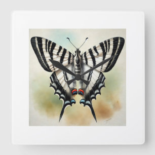 Reloj Cuadrado Zebra Swallowtail Butterfly 201024IREF234 - Waterc