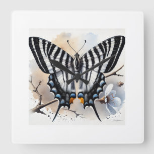 Reloj Cuadrado zebra swallowtail butterfly 230924IREF204 - Waterc