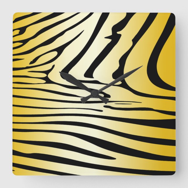 Reloj Cuadrado Zebra Zebra Yellow (Anverso)