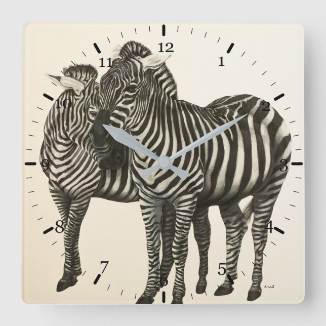 Reloj Cuadrado Zebras (Anverso)