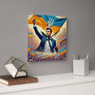 Reloj Cuadrado Zelenskyy apoya el bloqueo del muro de Ucrania