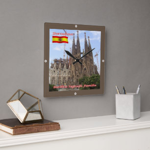 Reloj Cuadrado zES013 Basílica BARCELONA Sagrada Familia,