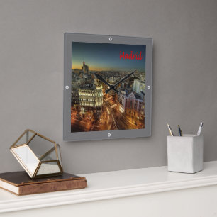 Reloj Cuadrado zES118 MADRID City, España, Europa,