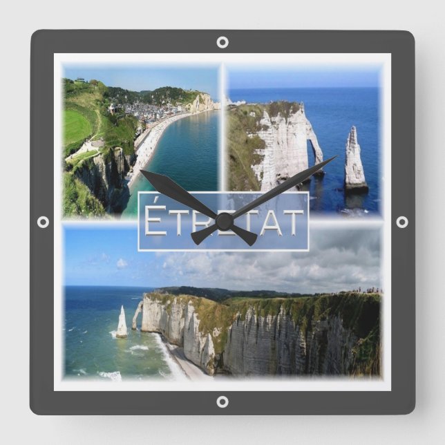 Reloj Cuadrado zFR101 ETRETAT Normandía, (Anverso)