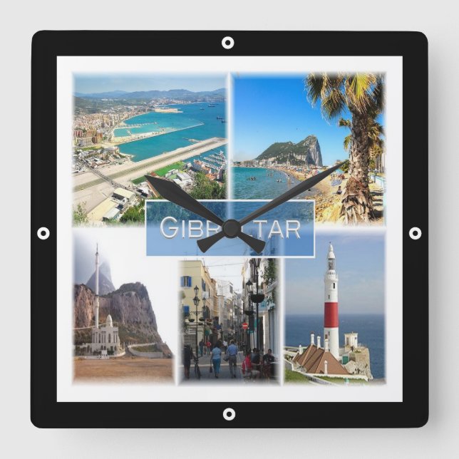 Reloj Cuadrado zGI004 GIBRALTAR, Europa, (Anverso)