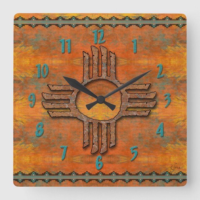 Reloj Cuadrado Zia antiguo (Anverso)