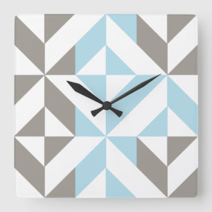 Reloj Cuadrado ZigZag geométrico azul y plata