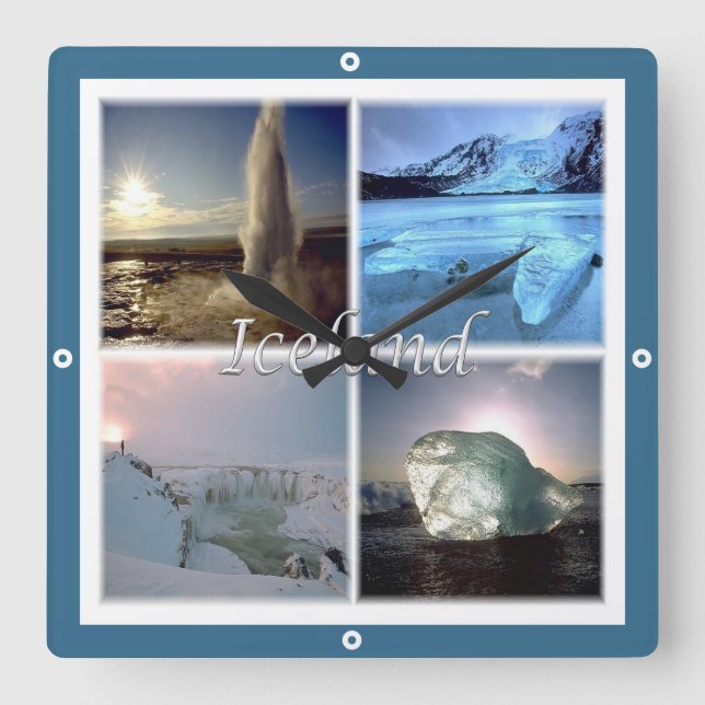 Reloj Cuadrado zIS002 ISLANDIA, (Anverso)