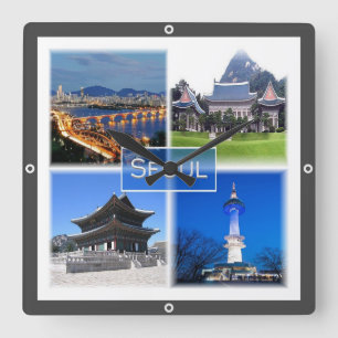 Reloj Cuadrado zKR003 SEOUL, Corea del Sur, Asia,