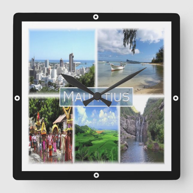 Reloj Cuadrado zMU022 PORT LOUIS, Mosaic, África, (Anverso)