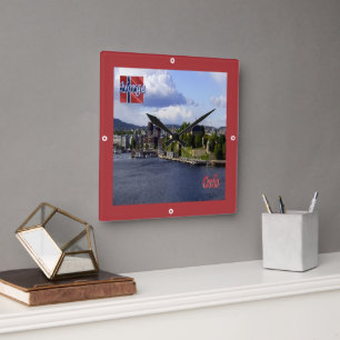 Reloj Cuadrado zNO004 OSLO, Noruega, Europa,