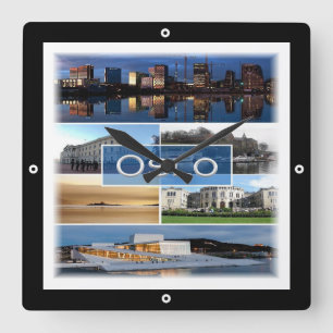 Reloj Cuadrado zNO006 OSLO, Noruega, Europa,