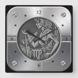 Reloj Cuadrado Zodiac ~ Virgo ~ Celestial ~ Astrología occidental