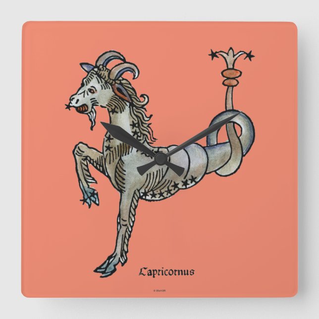 Reloj Cuadrado Zodiaco: Capricornio, 1482 (Anverso)