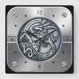 Reloj Cuadrado Zodiaco ~ Capricornio ~ Celeste ~ Astrología Occid