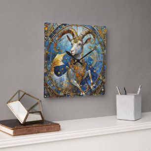 Reloj Cuadrado Zodiaco - Capricornio la Cabra de Mar