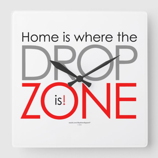 Reloj Cuadrado Zona de caída para submarinismo con paracaídas (Anverso)