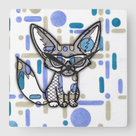Reloj Cuadrado Zorro Fennec Cool con Gafas de Sol Azules Geométri