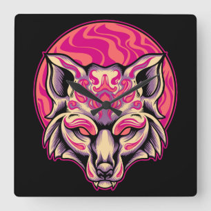 Reloj Cuadrado Zorro Kitsune  