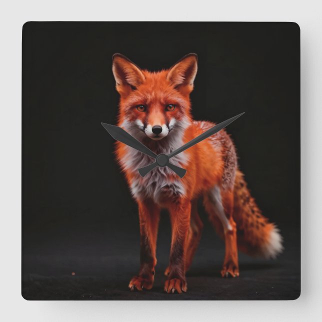 Reloj Cuadrado Zorro nocturno (Anverso)